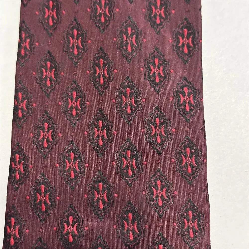 Vintage Christian Dior Made In France Mens Silk Necktie Geometric Tie